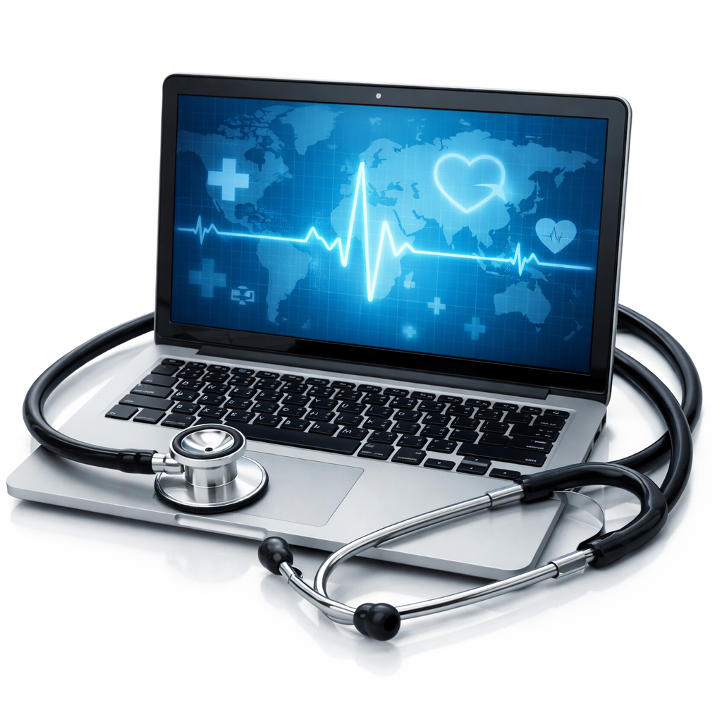 Computer with Stethoscope