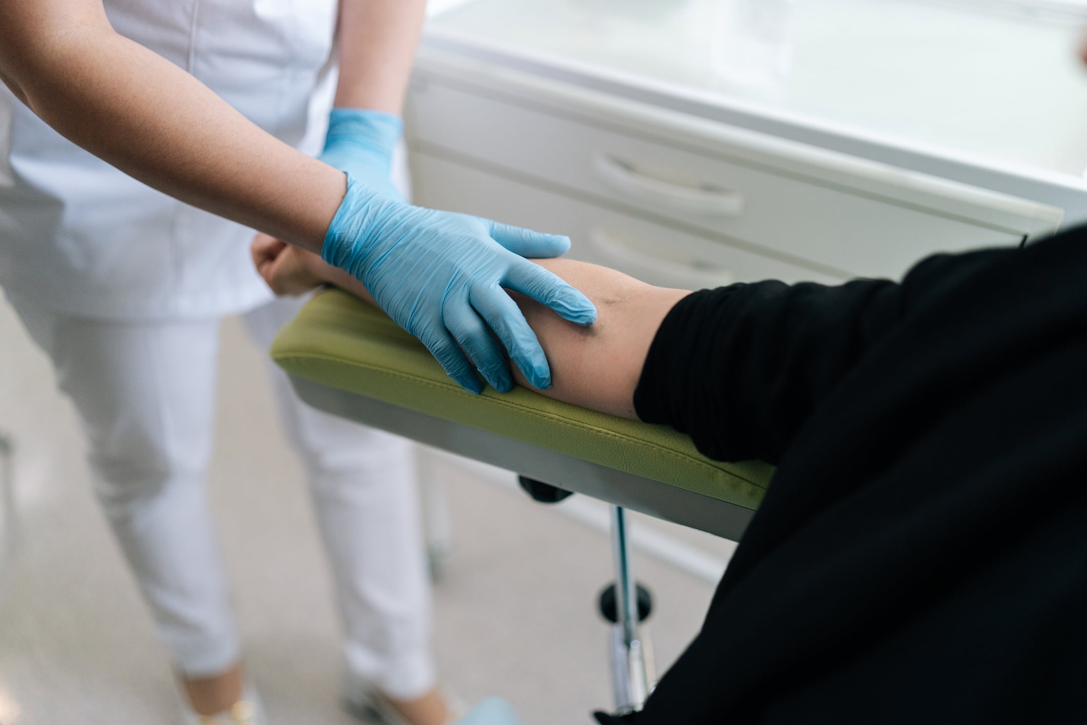 Person getting blood drawn