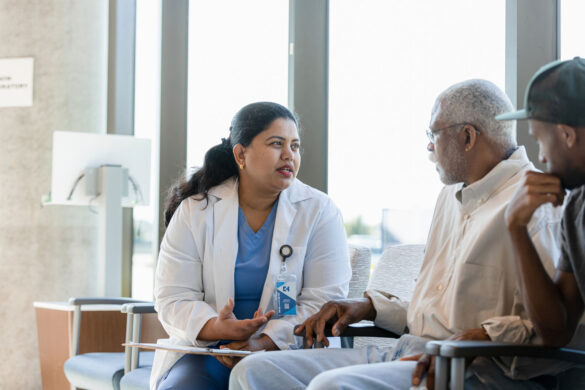 Physician meeting with type 2 diabetes patient