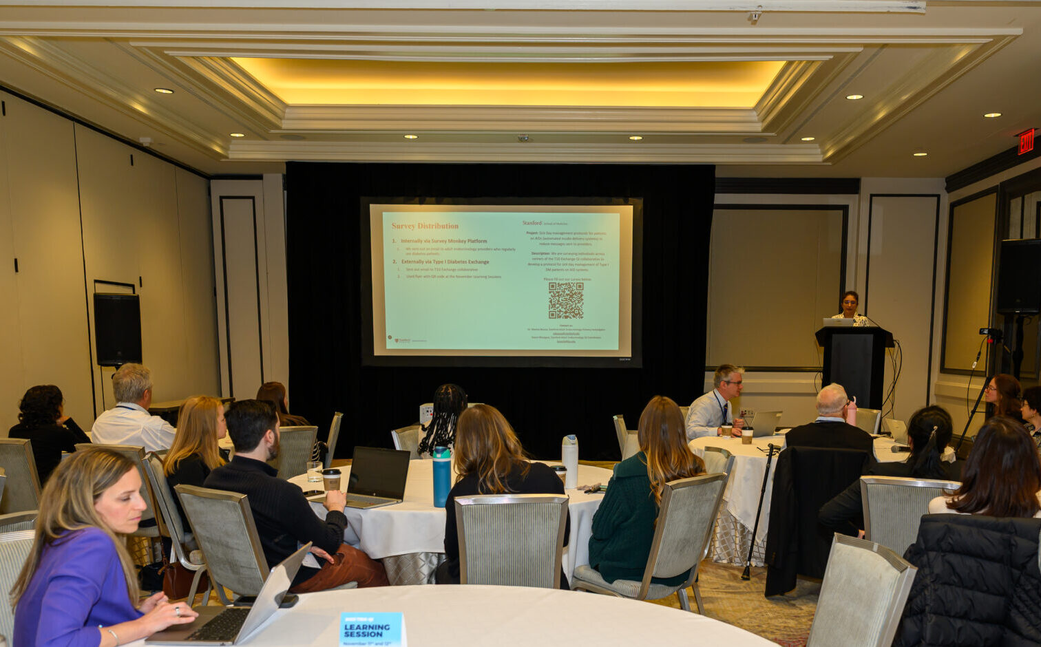 Arati Nagarkar presenting "Streamlining AID Sick Day Protocols To Reduce Communication Load" at the 2025 T1DX-QI Learning Session